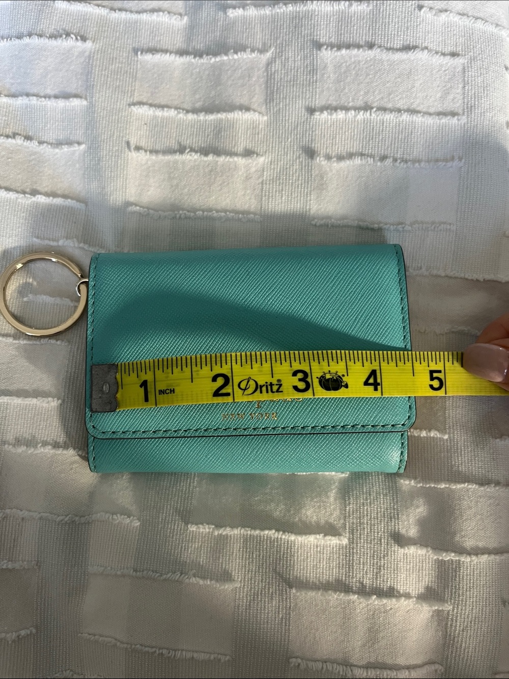 kate spade Turquoise Leather Card Holder with Key Ring - Picture 8 of 11